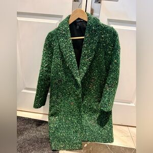 J. Crew green and multi colour tweed women's coat in 00